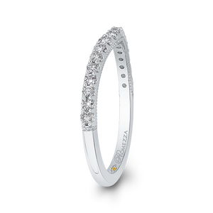 14K White Gold Round Diamond Half Eternity Wedding Band