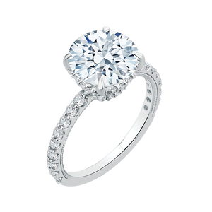 18K White Gold Round Diamond Engagement Ring (Semi-Mount)