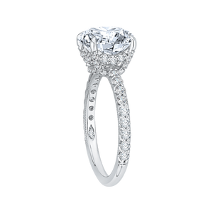 18K White Gold Round Diamond Engagement Ring (Semi-Mount)