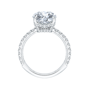 18K White Gold Round Diamond Engagement Ring (Semi-Mount)