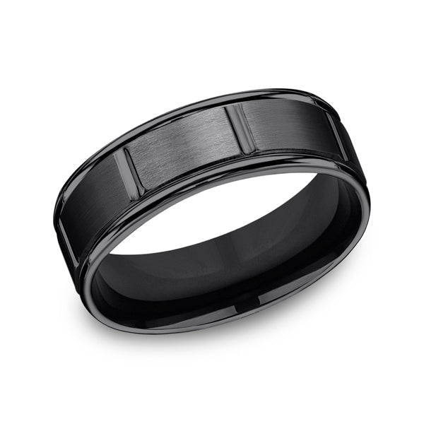 black titanium comfort-fit design wedding band